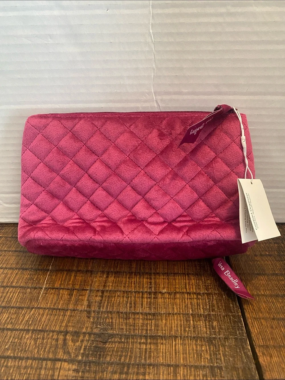 Vera Bradley Majestic Magenta Quilted Compact Organizer Breast Cancer Awareness